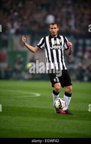 Roma, Italia. 2 Mar, 2015. Giorgio Chiellini (Juventus) Calcio/Calcetto : Italiano 'Serie A' match tra AS Roma 1-1 Juventus allo Stadio Olimpico di Roma, Italia . © Maurizio Borsari/AFLO/Alamy Live News Foto Stock