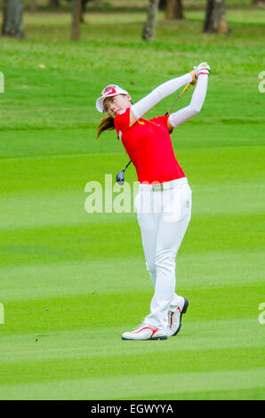 Chonburi, Thailandia. 1 Marzo, 2015. Budsabakorn Sukapan della Thailandia in Honda LPGA Thailandia 2015 al Siam Country Club, Pattaya antico corso il 1 marzo 2015 in Chonburi, Thailandia. Credito: Chatchai Somwat/Alamy Live News Foto Stock