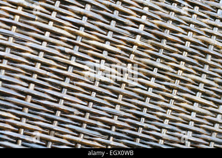 Zucchero di canna o di sfondo di vimini- che mostra i dettagli di interlacciato struttura di armatura del cestello o mobili Foto Stock