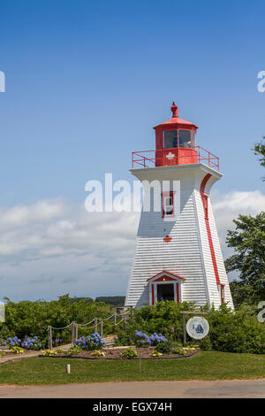 Faro in Victoria dal mare, Prince Edward Island, Canada. Foto Stock