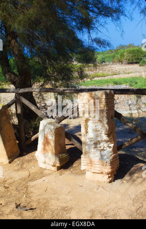 Kamarina, romana cippi dall antica città greca. Sicilia Foto Stock