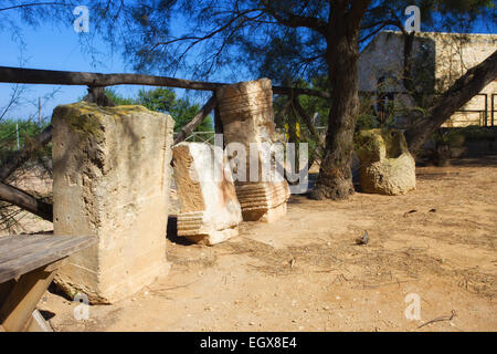 Kamarina, romana cippi dall antica città greca. Sicilia Foto Stock