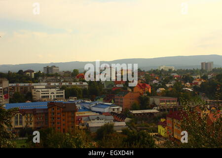 Vista superiore della città di Truskavets in Ucraina Foto Stock