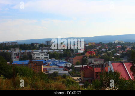 Vista superiore della città di Truskavets in Ucraina Foto Stock