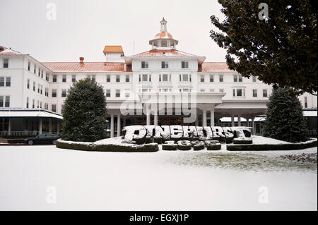Una scena invernale a La Carolina Hotel in Pinehurst North Carolina Foto Stock