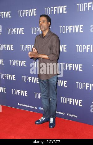 Sydney, Australia. 4 marzo 2015. Chris Rock e celebrità locali camminato il tappeto rosso al speciale proiezione della Top Five a caso Cinema, George Street. Nella foto è Chris Rock. Credito: Richard Milnes/Alamy Live News Foto Stock