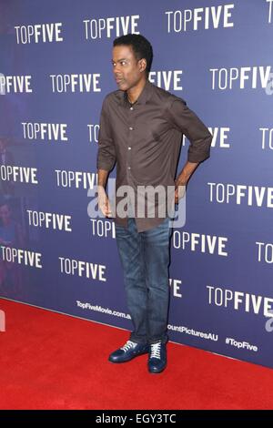 Sydney, Australia. 4 marzo 2015. Chris Rock e celebrità locali camminato il tappeto rosso al speciale proiezione della Top Five a caso Cinema, George Street. Nella foto è Chris Rock. Credito: Richard Milnes/Alamy Live News Foto Stock