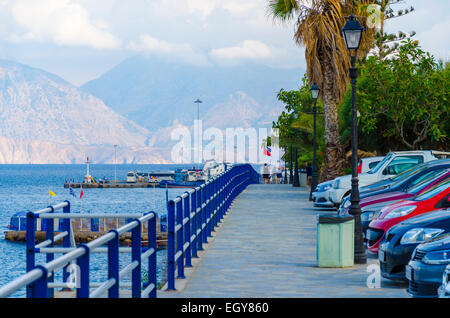 Fronte mare in Agios Nikolaos, Creta, Greee Foto Stock