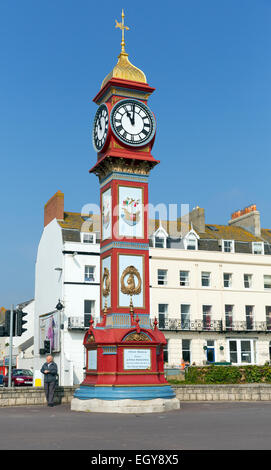 Orologio torre Weymouth lungomare Dorset Regno Unito in estate Foto Stock