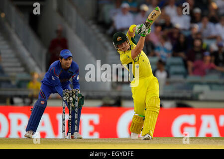 Perth, Australia. 04 Mar, 2015. ICC Cricket World Cup. Australia contro l'Afghanistan. Brad Haddin rigidi per il confine. Credito: Azione Sport Plus/Alamy Live News Foto Stock