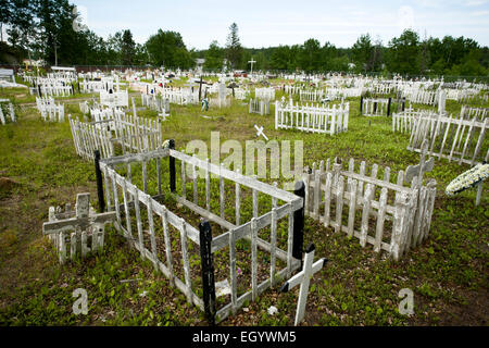 Il cimitero di Fort Chipewyan. Foto Stock