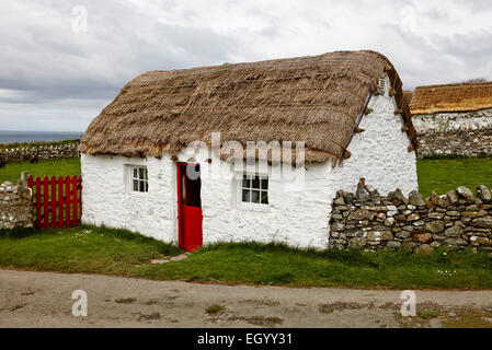 Manx Cottage al Cregneash Museum, Isola di Man Foto Stock