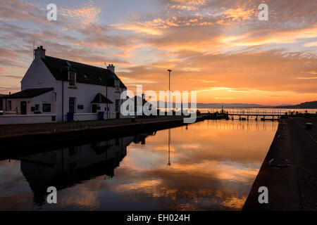 Tramonto a Clachnaharry, Inverness, Scotland, Regno Unito Foto Stock