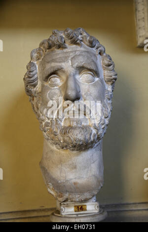 Antonino Pio (86 Annuncio-161 AD). Imperatore romano. Nerva-Antonine dinastia. Busto. Musei Vaticani. Foto Stock