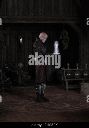 Stregone evocazione di un Succubus Foto Stock