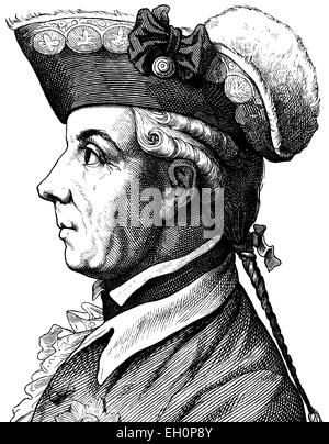 Digitale immagine migliorata di Frederick Henry Louis, il Principe Enrico di Prussia, colonnello prussiano, 1726 - 1802, ritratto, storico illustrazione, 1880 Foto Stock