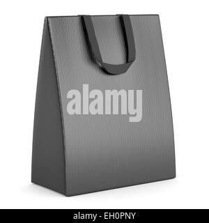 Unico grigio vuoto shopping bag isolati su sfondo bianco Foto Stock