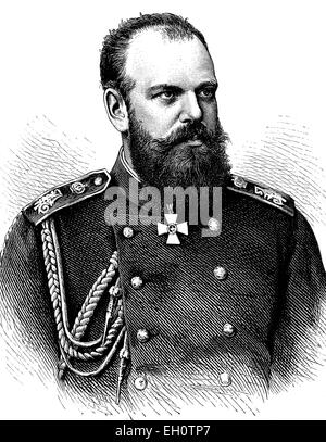 Alexander III, 1845-1894, l'imperatore di Russia, illustrazione storico, circa 1886 Foto Stock