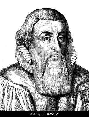 Digitale immagine migliorata di Johann Arnd, Arndt, 1555 - 1621, teologo, autore di libri, ritratto, storico illustrazione, 1880 Foto Stock