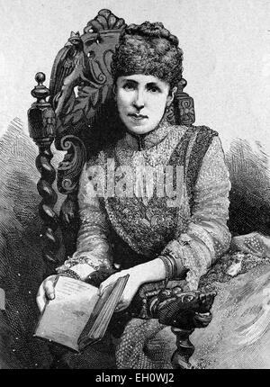 Regina consorte Maria Cristina d'Austria, noto anche come Maria Cristina Desiree Henriette Felicitas Rainiera (1858-1929), la regina di Spagna, storico, illustrazione, circa 1886 Foto Stock