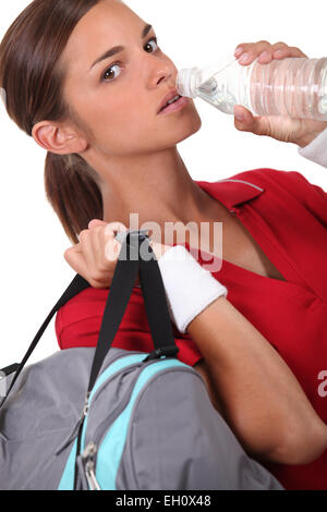 Atleta di acqua potabile Foto Stock