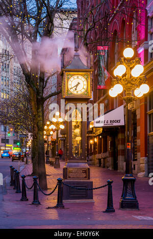 Il vapore orologio, Gastown, Vancouver, British Columbia, Canada Foto Stock