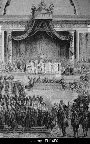 Assemblaggio di Versailles, Francia, 5 maggio 1789, xilografia dal 1880 Foto Stock