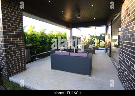 Alfresco Entertaining Area nella dimora suburbana a Melbourne in Australia Foto Stock