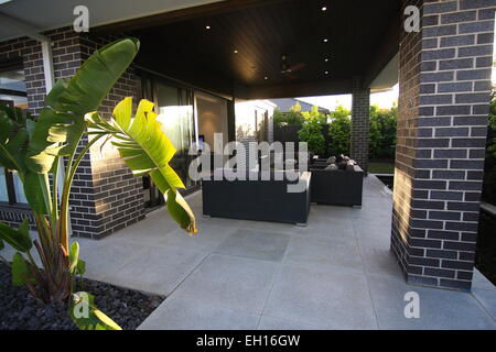 Alfresco Entertaining Area nella dimora suburbana a Melbourne in Australia Foto Stock