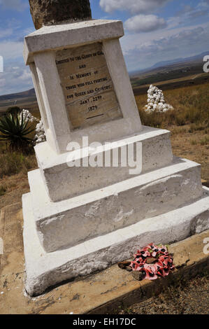 Nqutu KwaZulu-Natal, Sud Africa, memorial sul campo di battaglia di Isandlwana onorare caduti soldati britannici uccisi da Zulu, Anglo-Zulu guerra, 22Gennaio 1879 Foto Stock