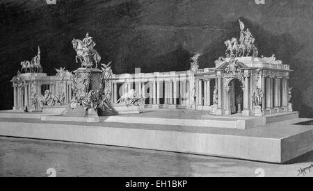 National Memorial a Kaiser Wilhelm mi da Reinhold Begas a Berlino, Germania, Europa, illustrazione storico circa 1893 Foto Stock