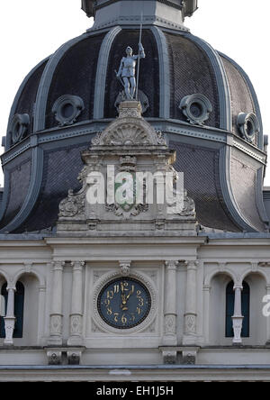 Facciata dettaglio Rathaus Town Hall, Graz, Stiria, Austria il 10 gennaio 2015. Foto Stock