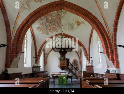 Interno della chiesa di Den Andel nella provincia di Groninga. Foto Stock