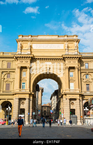 Arch Arcone, Piazza della Repubblica, Firenze, Toscana, Italia Foto Stock