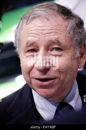 Ginevra, Svizzera - 03 Marzo 2015: il gruppo Volkswagen la notte a Geneva International Motor Show con il presidente della FIA Jean Todt/picture alliance Foto Stock