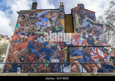 La battaglia di Cable Street è un murale in Shadwell east London raffigurante la lotta contro il fascismo Foto Stock
