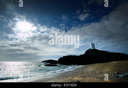 Ynys Llanddwyn Island è un magico promontorio di SW Anglesey, Ynys Mon, Galles della famosa leggenda romantica e di pace. Foto Stock