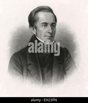 Antique c1885 incisione in acciaio, Thomas Hood. Thomas Hood (23 maggio 1799 - 3 Maggio 1845) fu un poeta inglese, autore e umorista, meglio conosciuta per le poesie come il Ponte dei Sospiri e la canzone della camicia. Il cofano ha scritto regolarmente per la rivista di Londra, l'Athenaeum, ed il punzone. Foto Stock