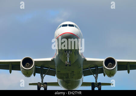 Avvicinando In Aereo Aeroporto di Francoforte Francoforte Hesse, Germania Foto Stock