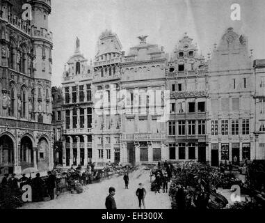 Uno dei primi autotype fotografie della Sala del Trono del Palazzo del Principe di Monaco, circa 1880 Foto Stock