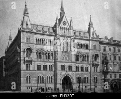 Una delle prime stampe di Autotype, Justizpalast edificio storico, fotografia, 1884, Vienna, Austria, Europa Foto Stock