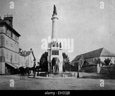 Autotype precoce degli elefanti Fontana, Chambery, Rhone-Alpes, Francia, foto storiche, 1884 Foto Stock