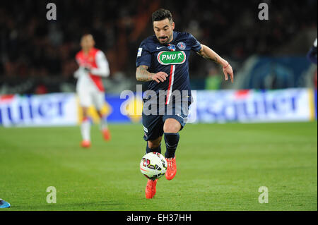 Parigi, Francia. 04 Mar, 2015. Coupe de France football. Paris St Germain rispetto a Monaco. Ezequiel Lavezzi (PSG) © Azione Sport Plus/Alamy Live News Foto Stock