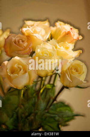 Mazzo di rose giallo fiori Foto Stock