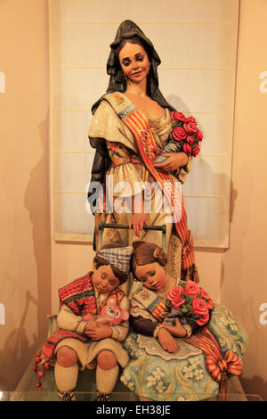 Una scultura Fallas display nel museo di Las Fallas Valencia Spagna Foto Stock
