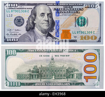 100 dollari banconota, Benjamin Franklin, Independence Hall, USA, 2009 Foto Stock