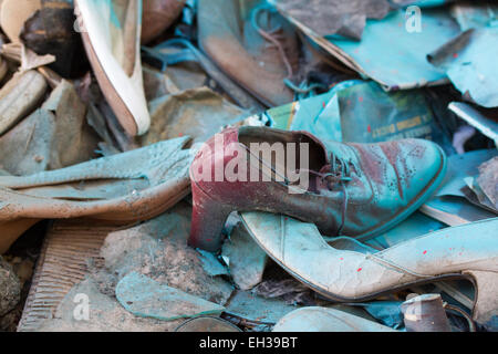 Interno del palazzo ufficiale in Salton Sea resort abbandonati California USA Foto Stock