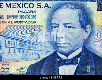 Presidente Benito Juarez di Pablo Garcia da 50 pesos banconota, Messico, 1981 Foto Stock