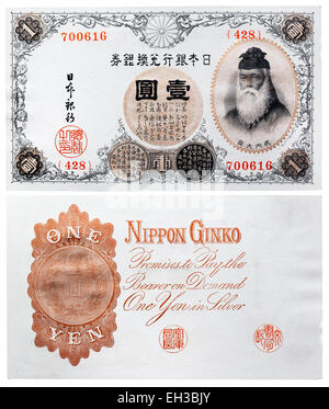 1 Yen banconota, Giappone, 1916 Foto Stock