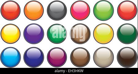 Set di pulsanti colorati. Illustrazione Vettoriale